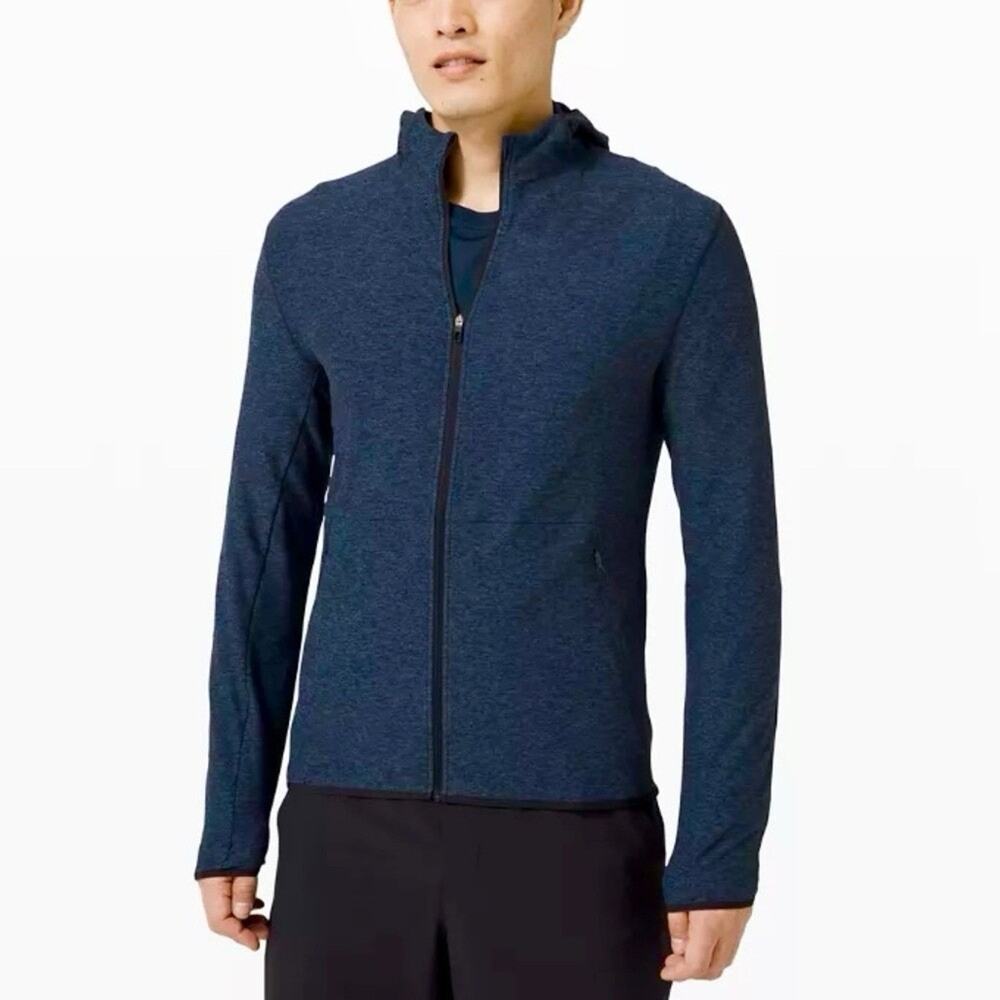 Lululemon Men’s Surge Warm Full Zip Hoodie Athlesure Heather Blue Stretch M/L